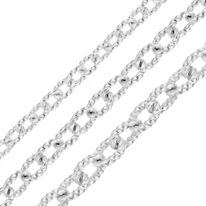 Bulk / Spooled Fancy Round Cable Chain in Sterling Silver (2.40 mm - 3.80 mm)