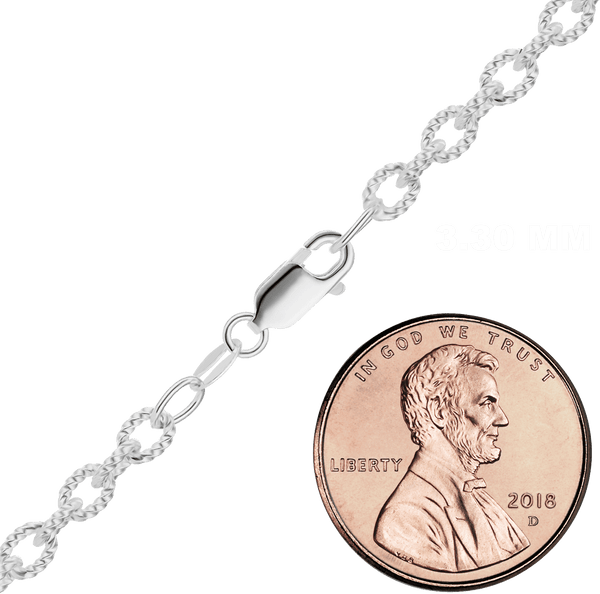 Foley Square Round Textured Cable Chain Necklace in Sterling Silver