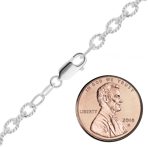 Foley Square Round Textured Cable Chain Necklace in Sterling Silver