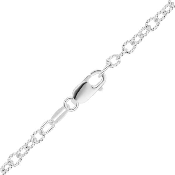 Foley Square Round Textured Cable Chain Necklace in Sterling Silver