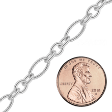 Load image into Gallery viewer, Bulk / Spooled Figaro Baroque Twist Cable Chain in Sterling Silver (3.00 mm - 7.40 mm)
