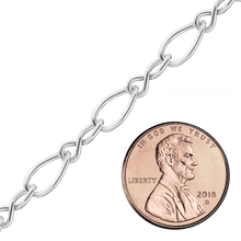 Load image into Gallery viewer, Bulk / Spooled Figure Eight Chain in Sterling Silver (2.30 mm - 5.60 mm)
