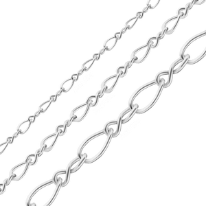 Bulk / Spooled Figure Eight Chain in Sterling Silver (2.30 mm - 5.60 mm)