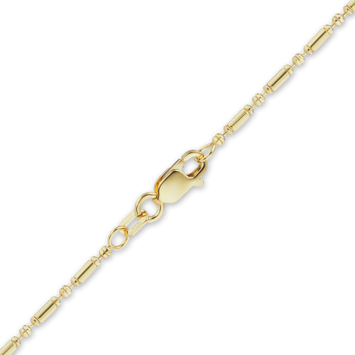 Atlantic Ave. Alternating Bead Anklet in 14K Yellow Gold