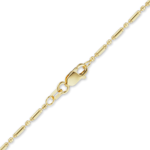 Atlantic Ave. Alternating Bead Anklet in 14K Yellow Gold