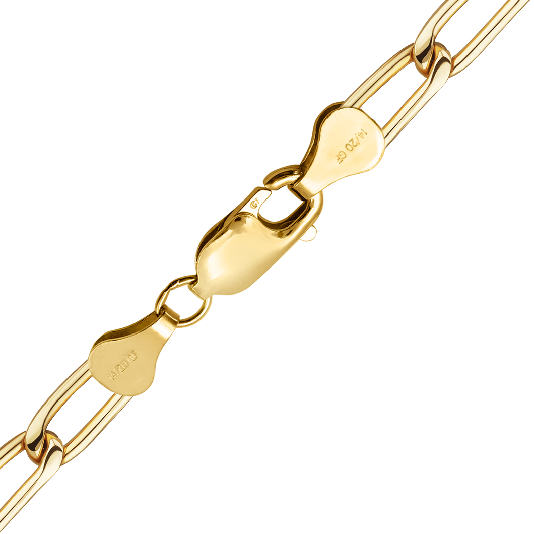 Finished Elongated Curb Bracelet in 14K Gold-Filled