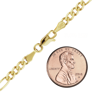 Fulton St. Figaro Chain Anklet in Yellow Gold