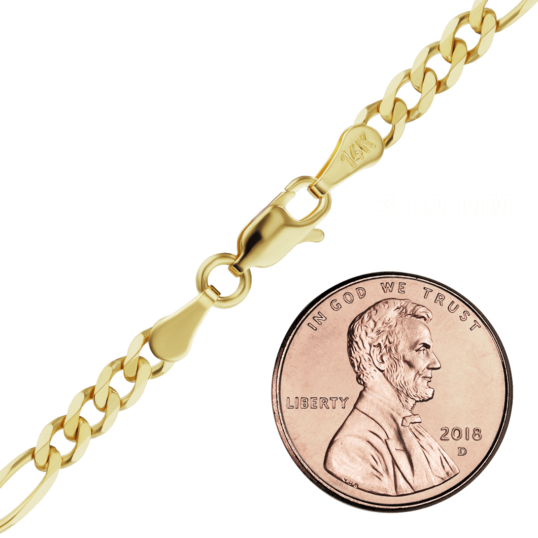 Fulton St. Figaro Chain Anklet in Yellow Gold