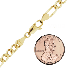 Load image into Gallery viewer, Fulton St. Figaro Chain Anklet in Yellow Gold
