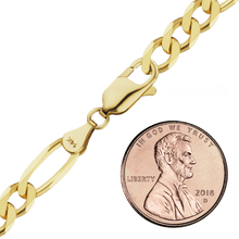 Load image into Gallery viewer, Fulton St. Figaro Chain Anklet in Yellow Gold
