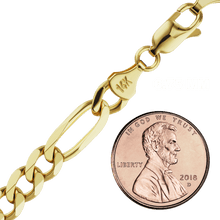 Load image into Gallery viewer, Fulton St. Figaro Chain Anklet in Yellow Gold
