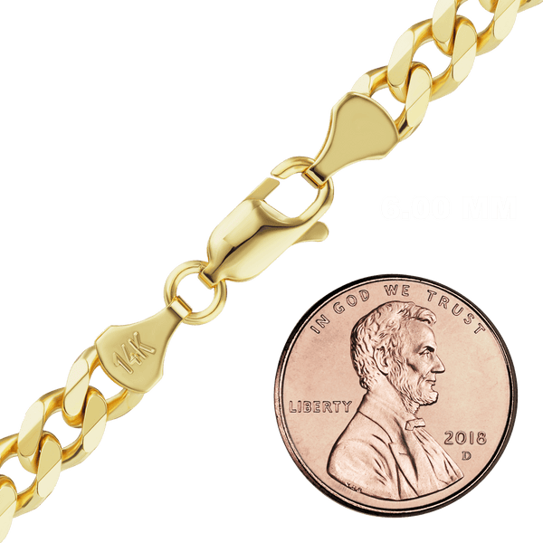 Bowery Semi-Solid Curb Necklace in 14K Yellow Gold