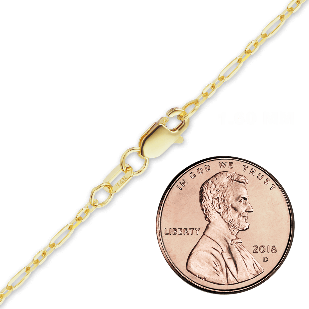 FiDi Figaro Cable Necklace in 14K Yellow Gold