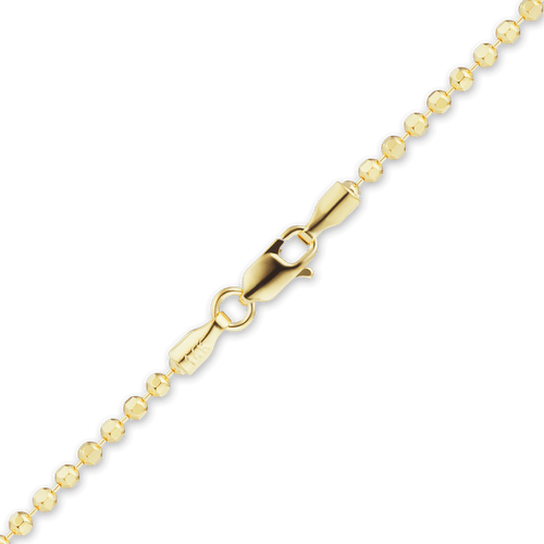 Diamond Cut Broadway Bead Anklet in 14K Yellow Gold