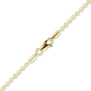 Diamond Cut Broadway Bead Anklet in 18K Yellow Gold