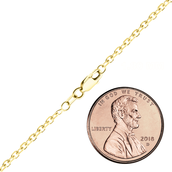 Delancey St. Diamond Cut Cable Anklet in 14K Yellow Gold