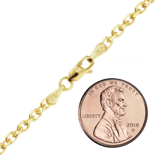 Load image into Gallery viewer, Delancey St. Diamond Cut Cable Anklet in 14K Yellow Gold
