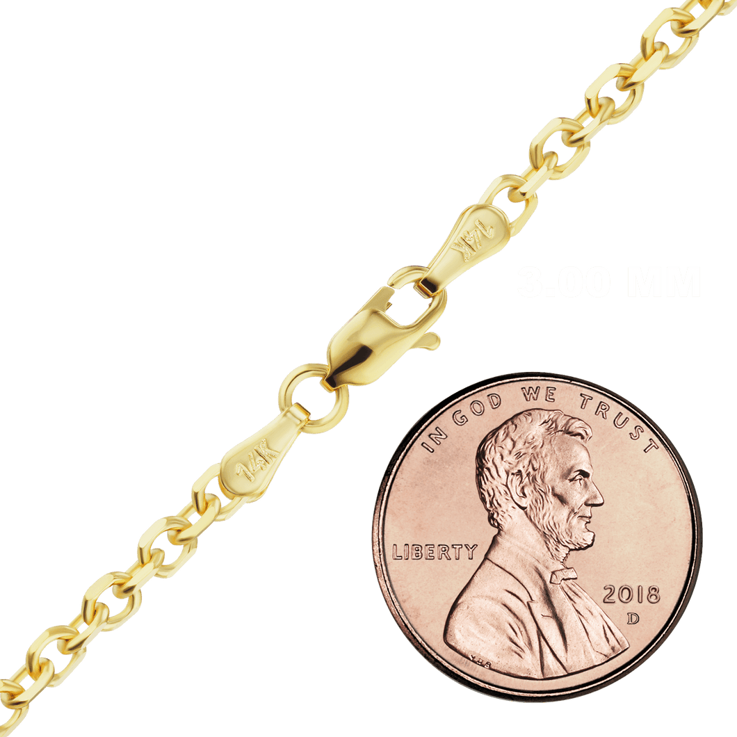 Delancey St. Diamond Cut Cable Chain Anklet in 18K Yellow Gold