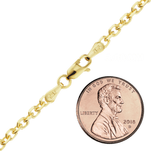 Load image into Gallery viewer, Delancey St. Diamond Cut Cable Anklet in 18K Yellow Gold
