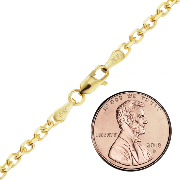 Delancey St. Diamond Cut Cable Necklace in 14K Yellow Gold
