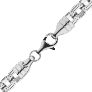 Downtown Double Cable Chain Anklet in Sterling Silver