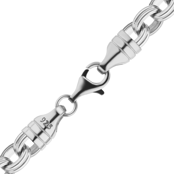 Downtown Double Cable Chain Anklet in Sterling Silver