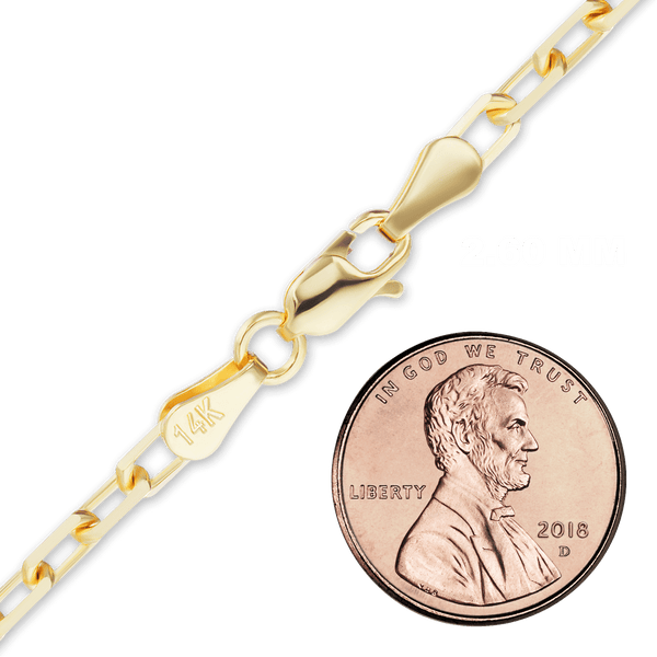 Essex St. Elongated Cable Anklet in 14K Yellow Gold
