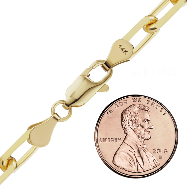 Essex St. Elongated Cable Necklace in 14K Yellow Gold