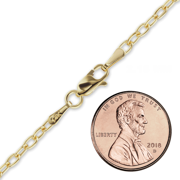 Houston St. Semi-Solid Cable Necklace in 14K Yellow Gold