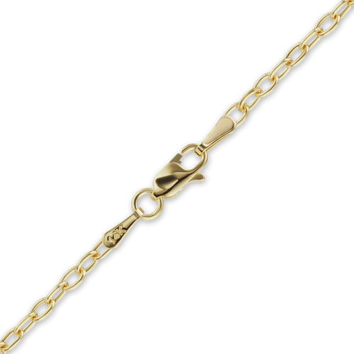 Houston St. Hollow Cable Anklet in 14K Yellow Gold