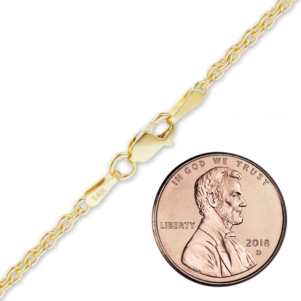 Chelsea Cable Anklet in 14K Yellow Gold