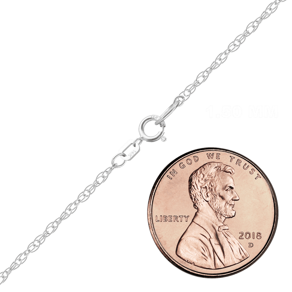 Manhattan Rope Anklet in 14K White Gold