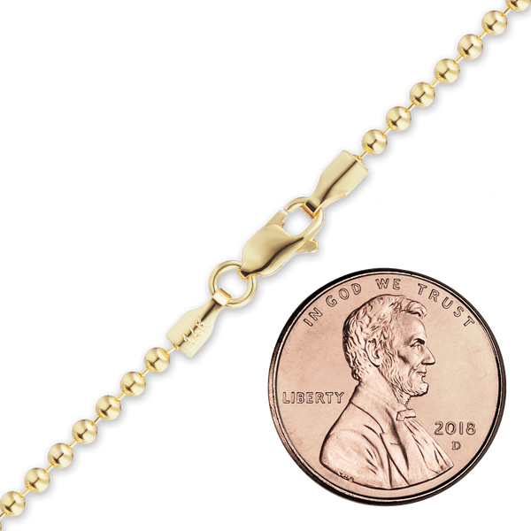 Broadway Bead Necklace in 14K Yellow Gold