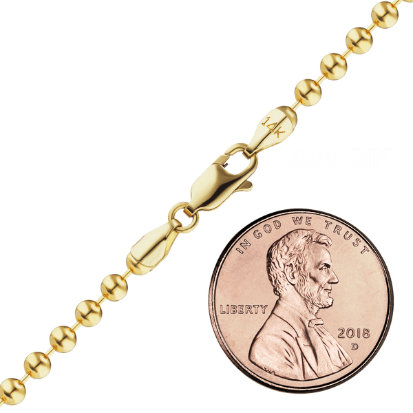 Broadway Bead Necklace in 14K Yellow Gold