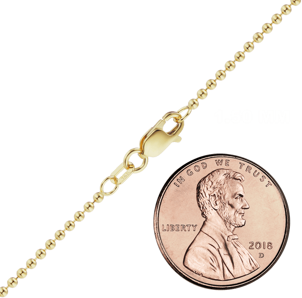 Broadway Bead Necklace in 14K Yellow Gold