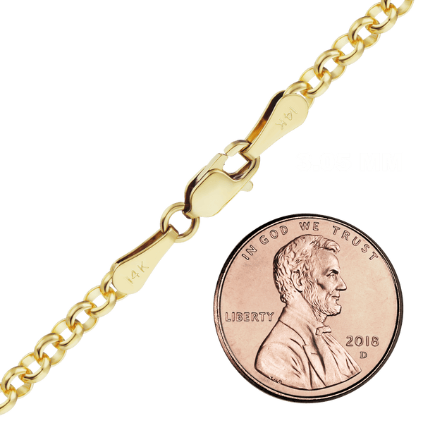 Herald Sq. Semi-Solid Rolo Bracelet in 14K Yellow Gold