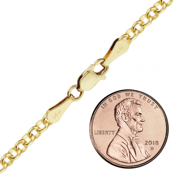 Herald Sq. Semi-Solid Rolo Bracelet in 14K Yellow Gold