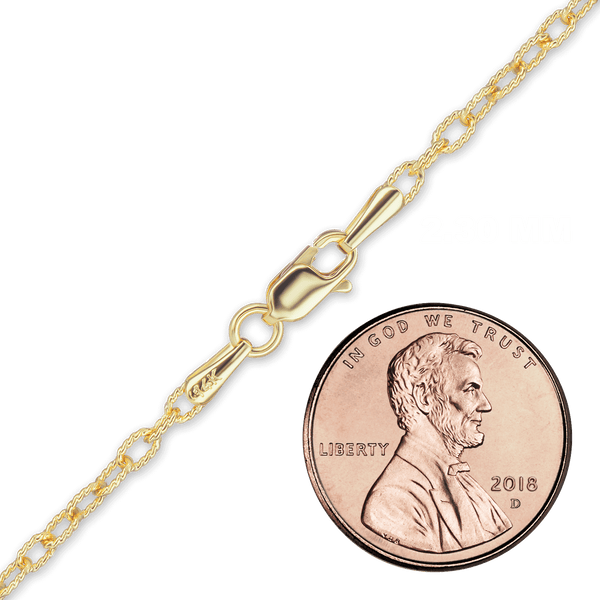 Trinity Pl. Textured Cable Necklace in 14K Yellow Gold