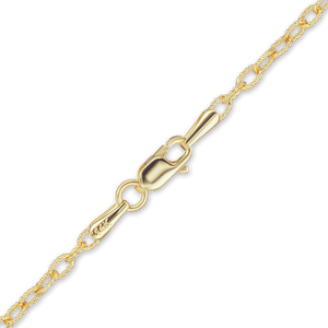 Trinity Pl. Textured Cable Anklet in 14K Yellow Gold