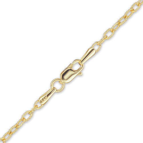 Trinity Pl. Textured Cable Anklet in 14K Yellow Gold