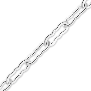 Bulk / Spooled Flat Krinkle Chain in 14K White Gold (1.50 mm)