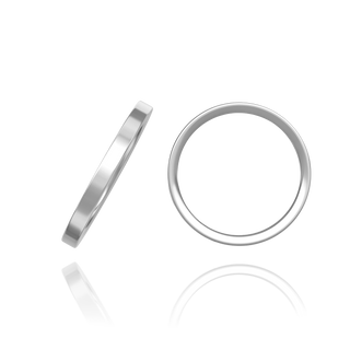 ITI NYC Sterling Silver Flat Wedding Bands (2.0 mm - 8.0 mm)