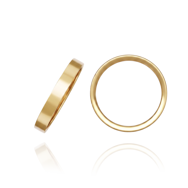 ITI NYC 14K Yellow Gold Flat Wedding Bands (2.0 mm - 6.0 mm)