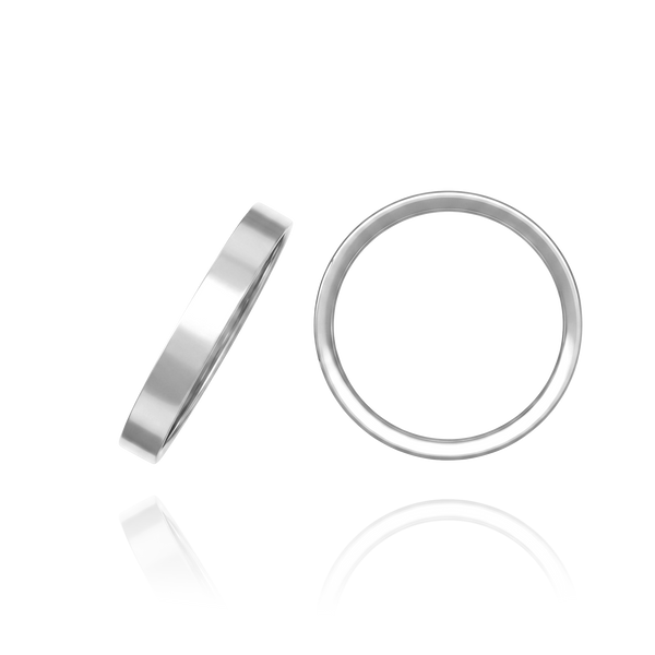 ITI NYC 14K White Gold Flat Wedding Bands (2.0 mm - 6.0 mm)