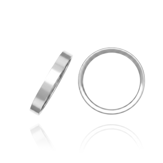 ITI NYC Sterling Silver Flat Wedding Bands (2.0 mm - 8.0 mm)