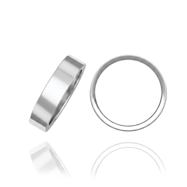 ITI NYC Sterling Silver Flat Wedding Bands (2.0 mm - 8.0 mm)
