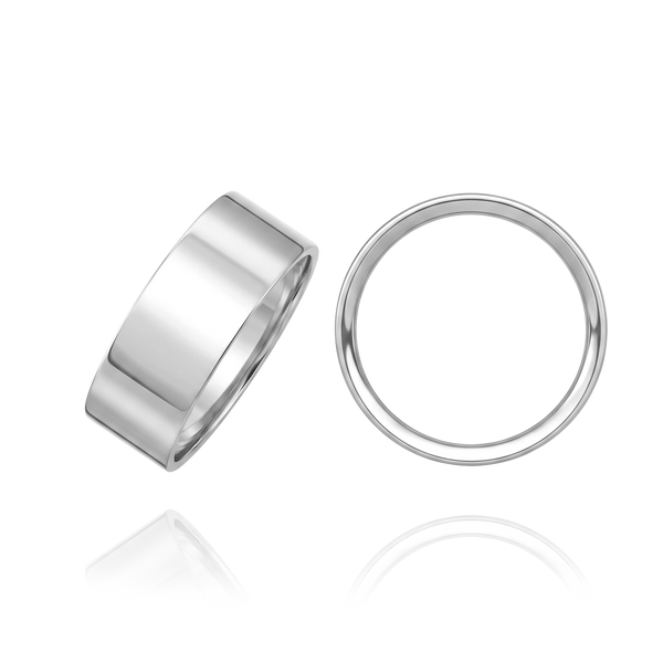 ITI NYC 14K White Gold Flat Wedding Bands (2.0 mm - 6.0 mm)
