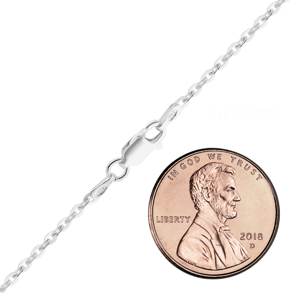 Flat Soho Rolo Chain Necklace in Sterling Silver
