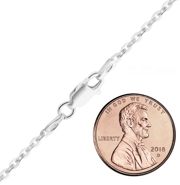 Flat Soho Rolo Chain Necklace in Sterling Silver