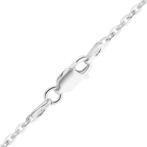 Flat Soho Rolo Chain Necklace in Sterling Silver